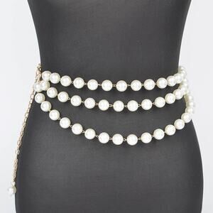 Multi Layered Pearl Chain Belt
